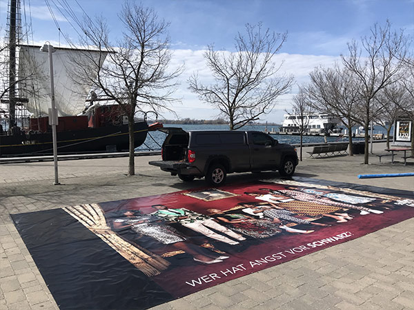 Oversized banner installation